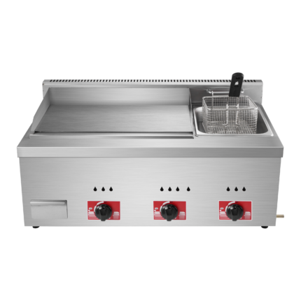 Heavy Duty Dual-Function Griddle Fryer Combination Temperature-Controlled Cooking Equipment for Commercial Kitchen Fast Food
